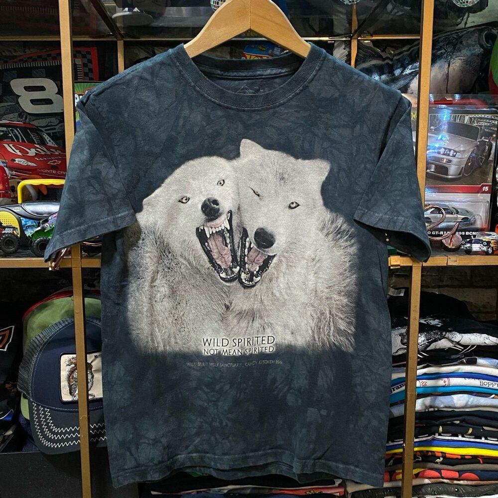 The Mountain Wild Spirit Wolf Sanctuary Tie Dye Graphic T-Shirt Youth Large